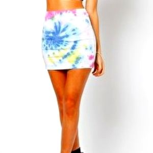 Asos Tie Dye Mini Skirt M